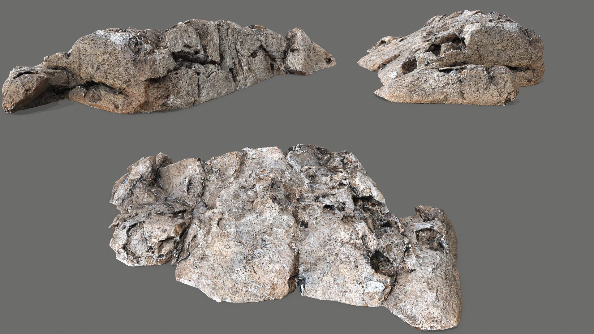 desert rocks Low-poly 3D model_2