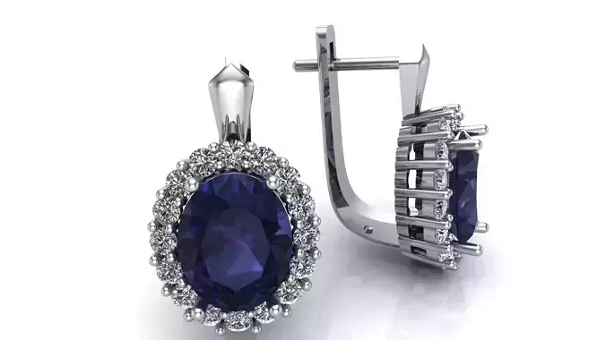 Earrings oval stones