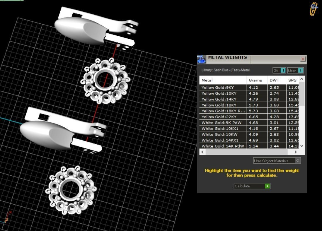 earrings with stones 3D print model_6
