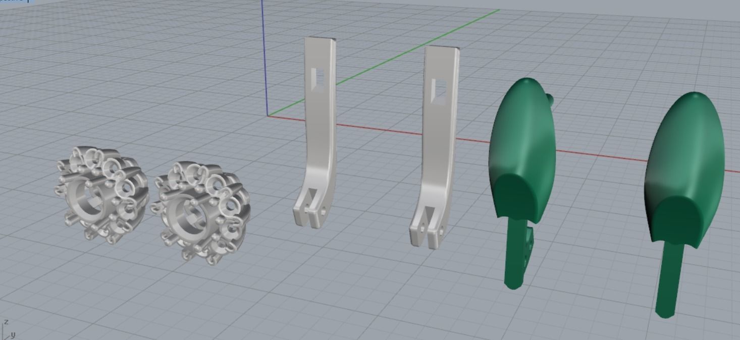 earrings with stones 3D print model_12