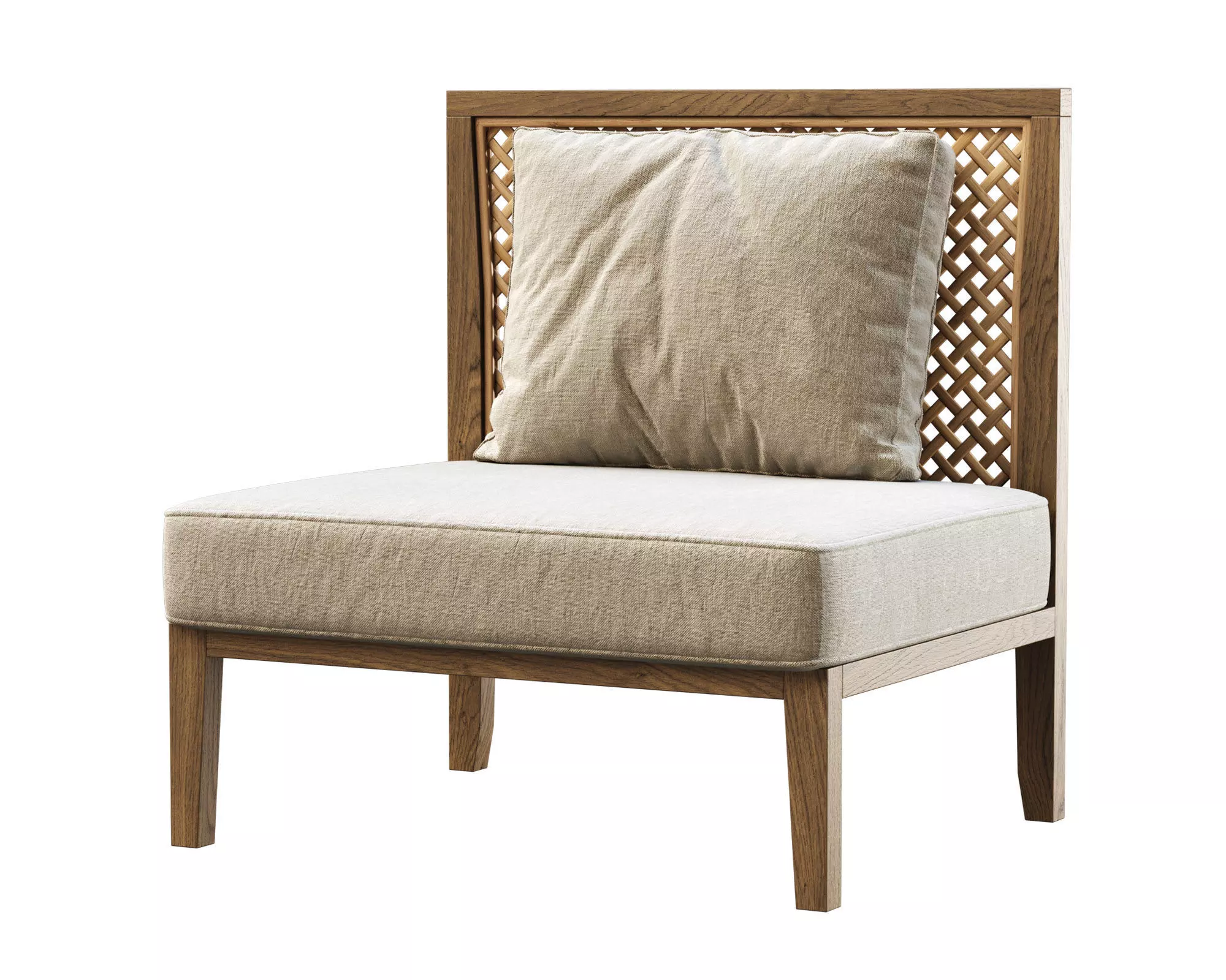 Karen wooden garden chair 3D model