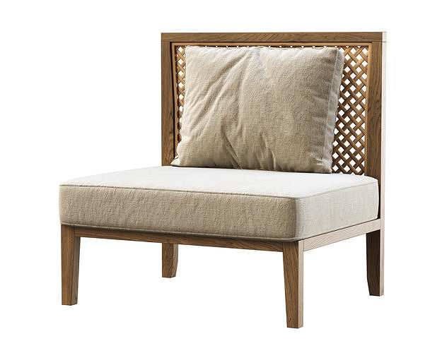 Karen wooden garden chair  3D model