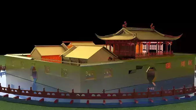 Chinese ancient courtyard house 