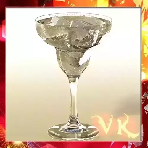 Photorealistic Margarita Glass Iced Drink 01 3D model