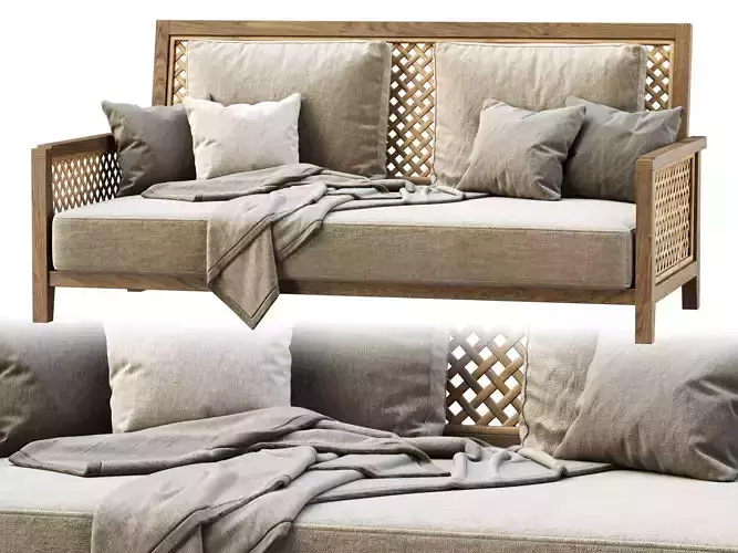 Karen wooden garden two-seater sofa