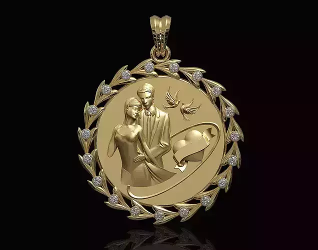 Wedding pendant 3D print model
