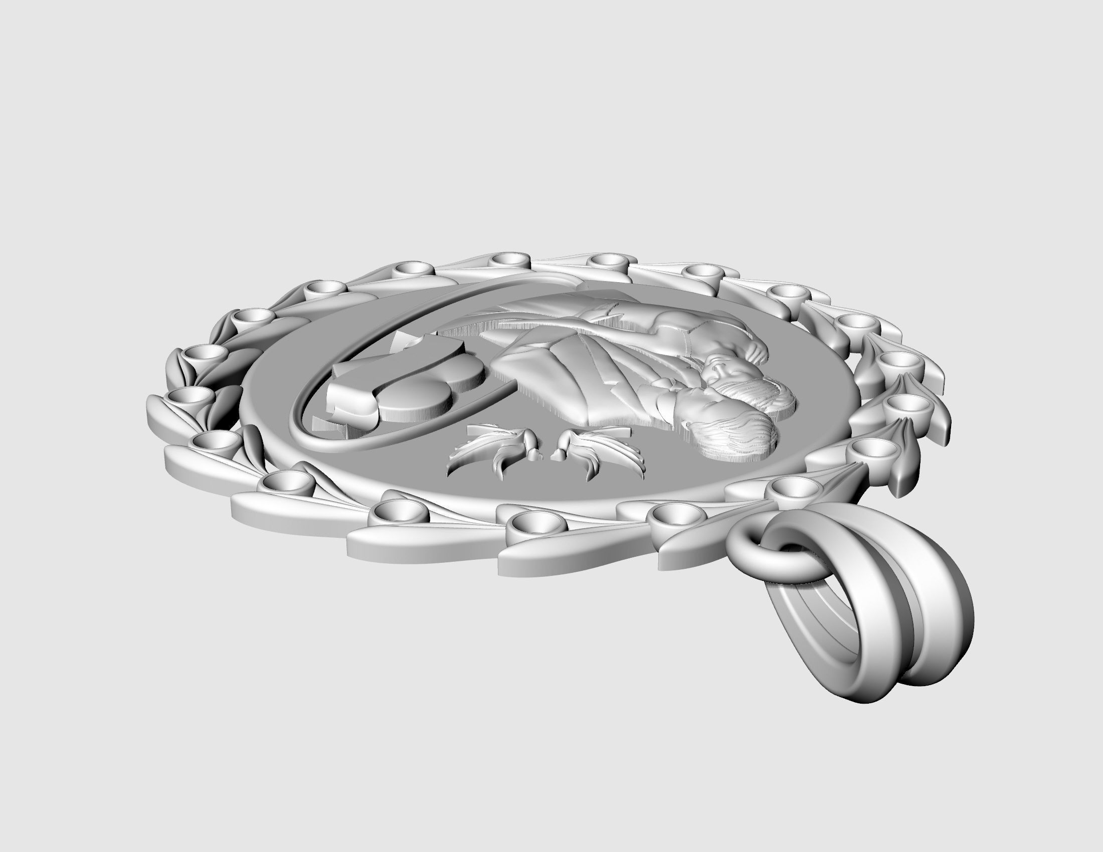 Wedding pendant 3D print model_6