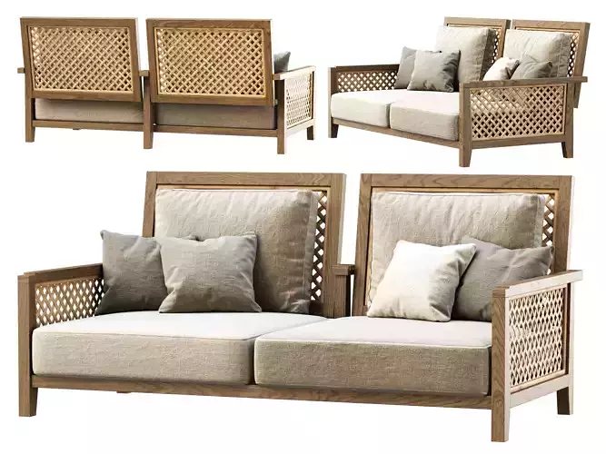 Karen wooden garden modular two-seater sofa MD2 