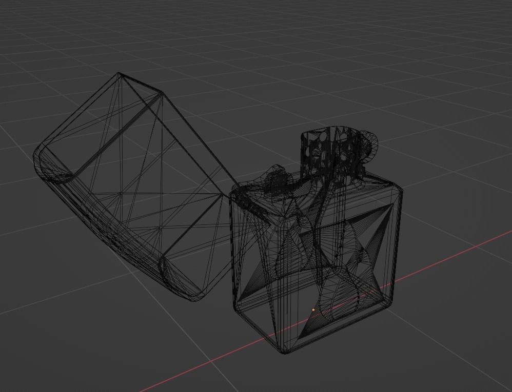 Zippo Style Metal Lighter Low-poly 3D model_3