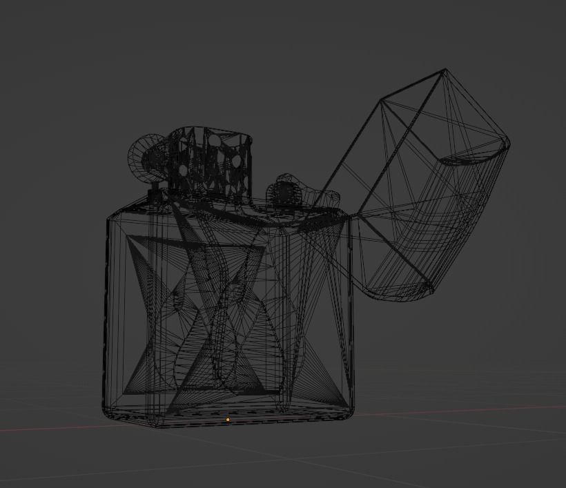 Zippo Style Metal Lighter Low-poly 3D model_4