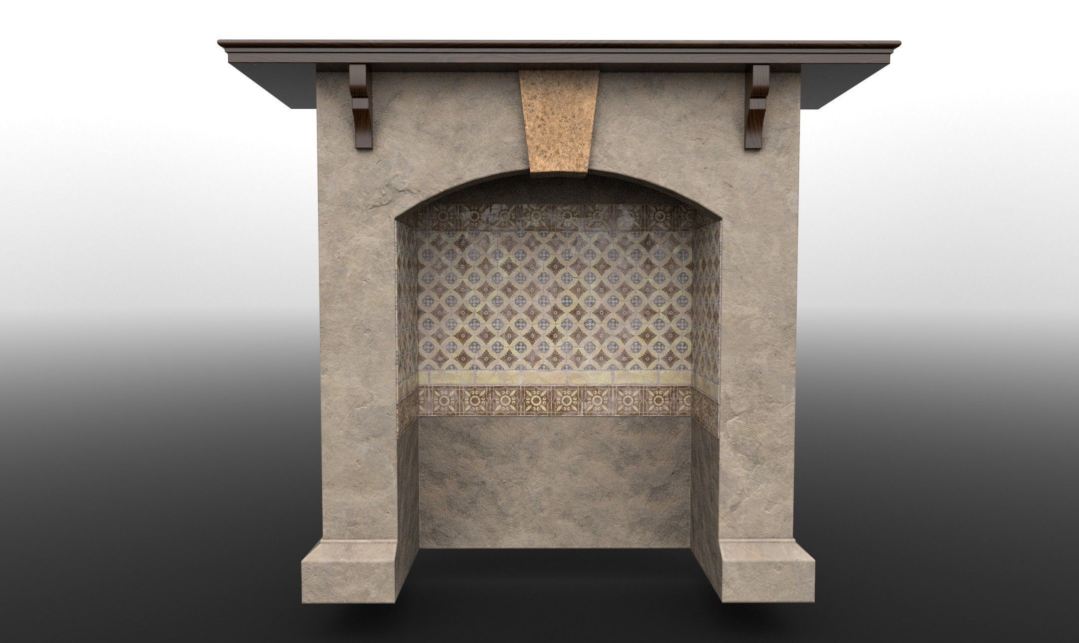 Stove Alcove 3D model_2