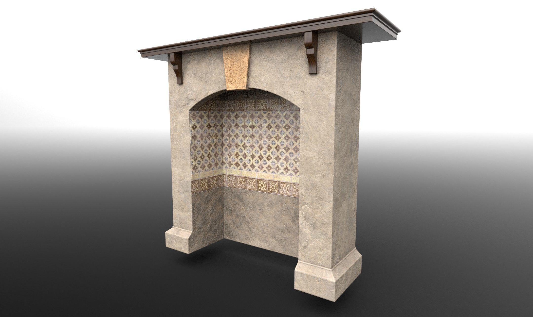 Stove Alcove 3D model_1