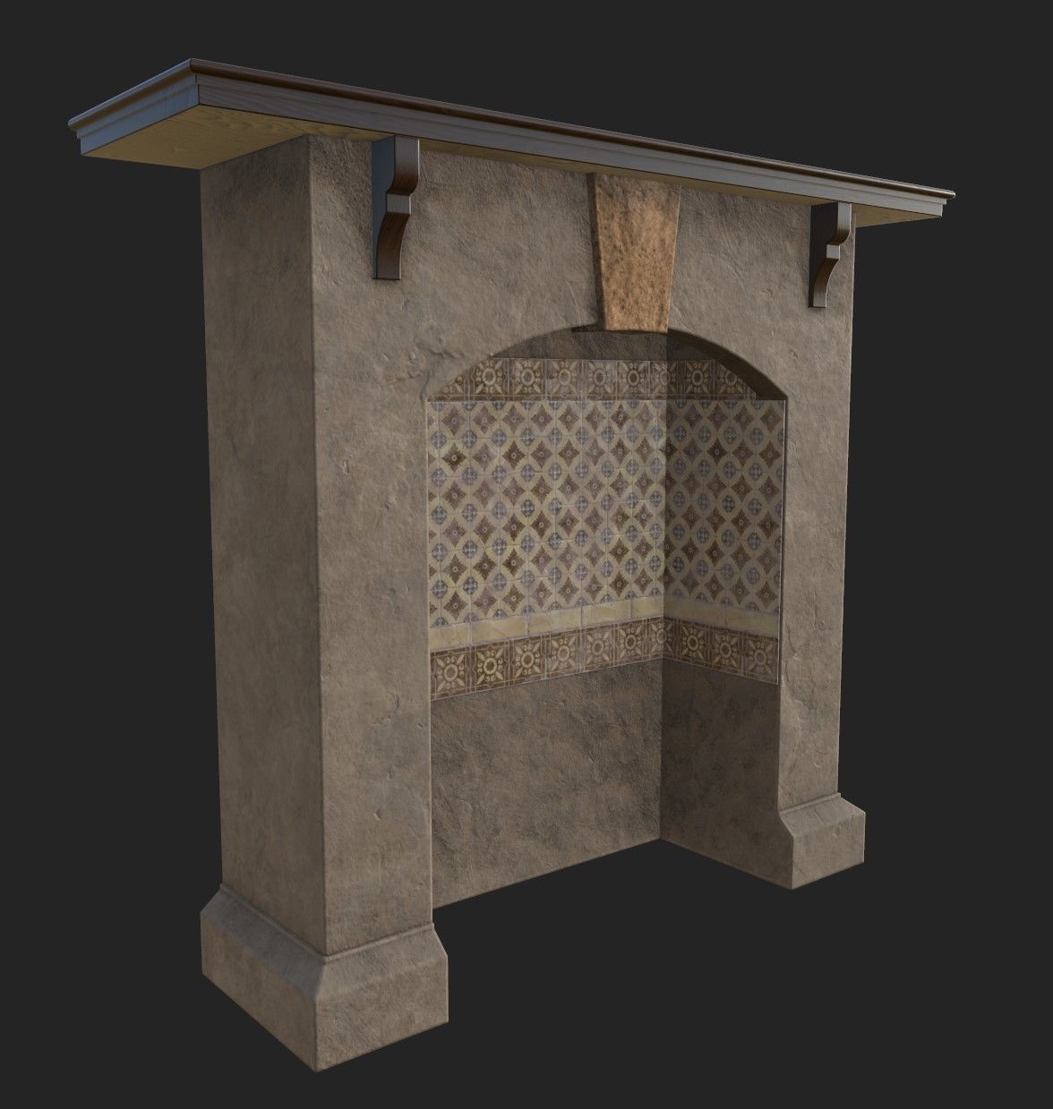 Stove Alcove 3D model_5