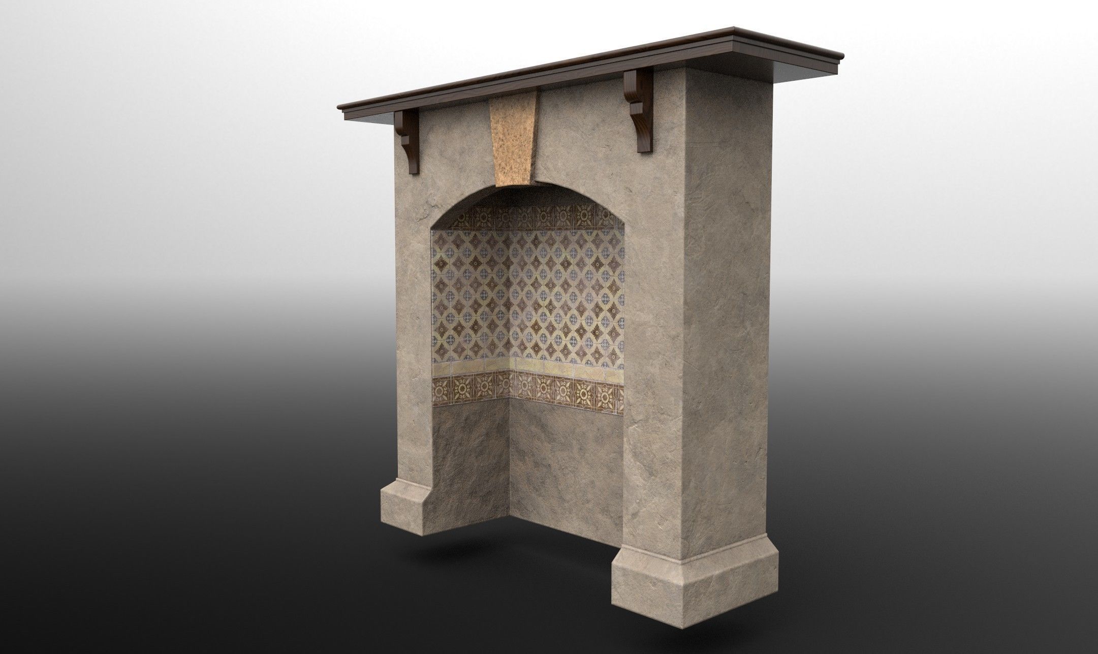 Stove Alcove 3D model_3