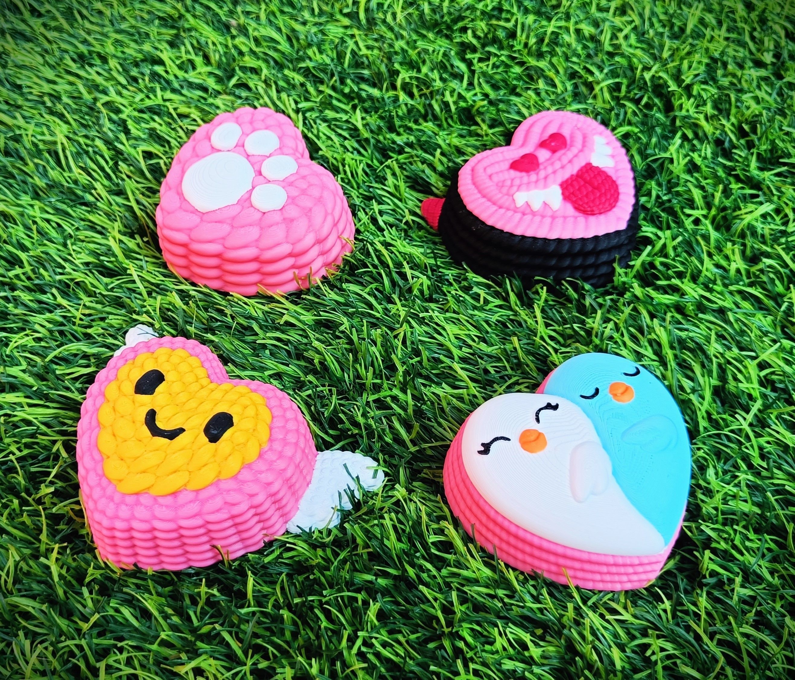 Collection Valentines Day - multicolor knitted container 3D print model_11