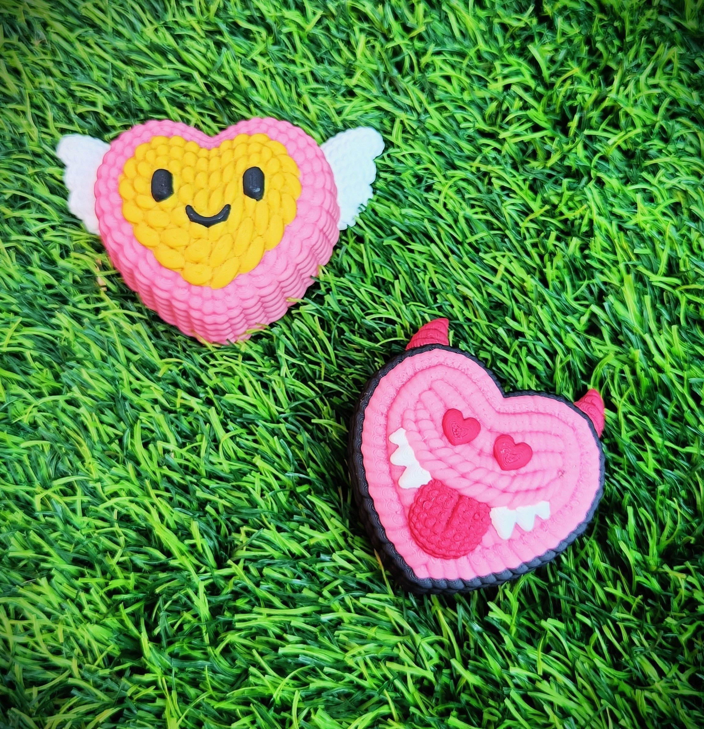 Collection Valentines Day - multicolor knitted container 3D print model_17