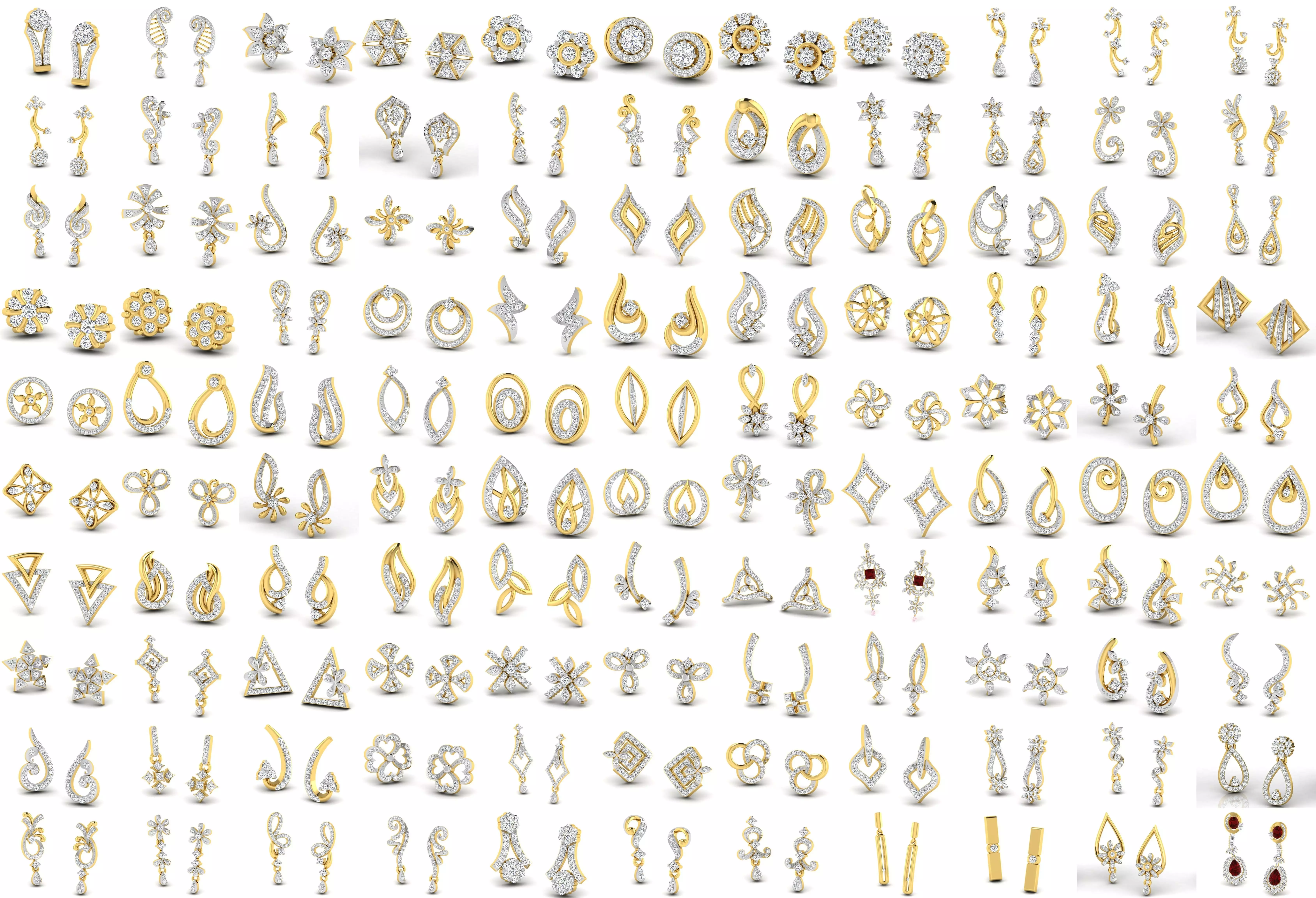 2100 Pcs 3dm File Earring Collection Pack 3D print model