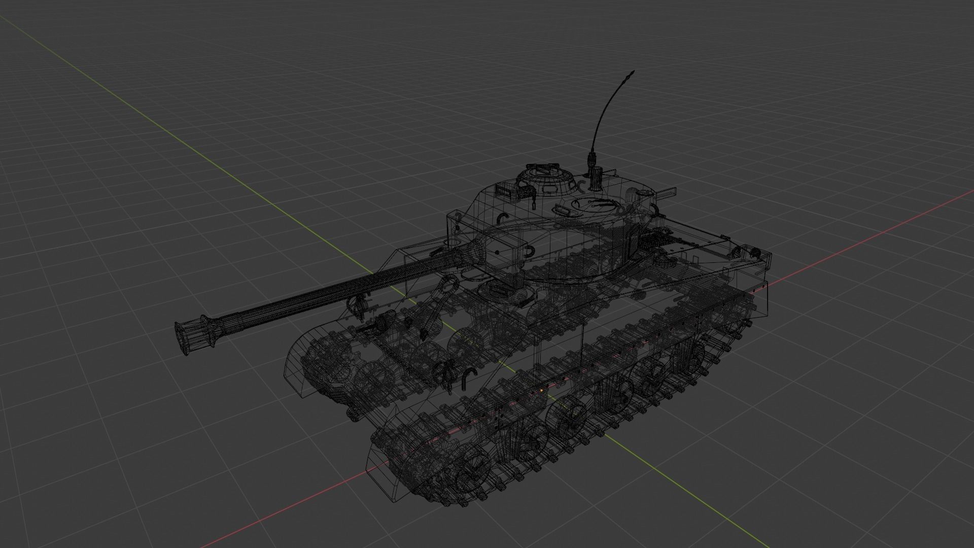 Sherman M4A2 76W Low-poly 3D model_9
