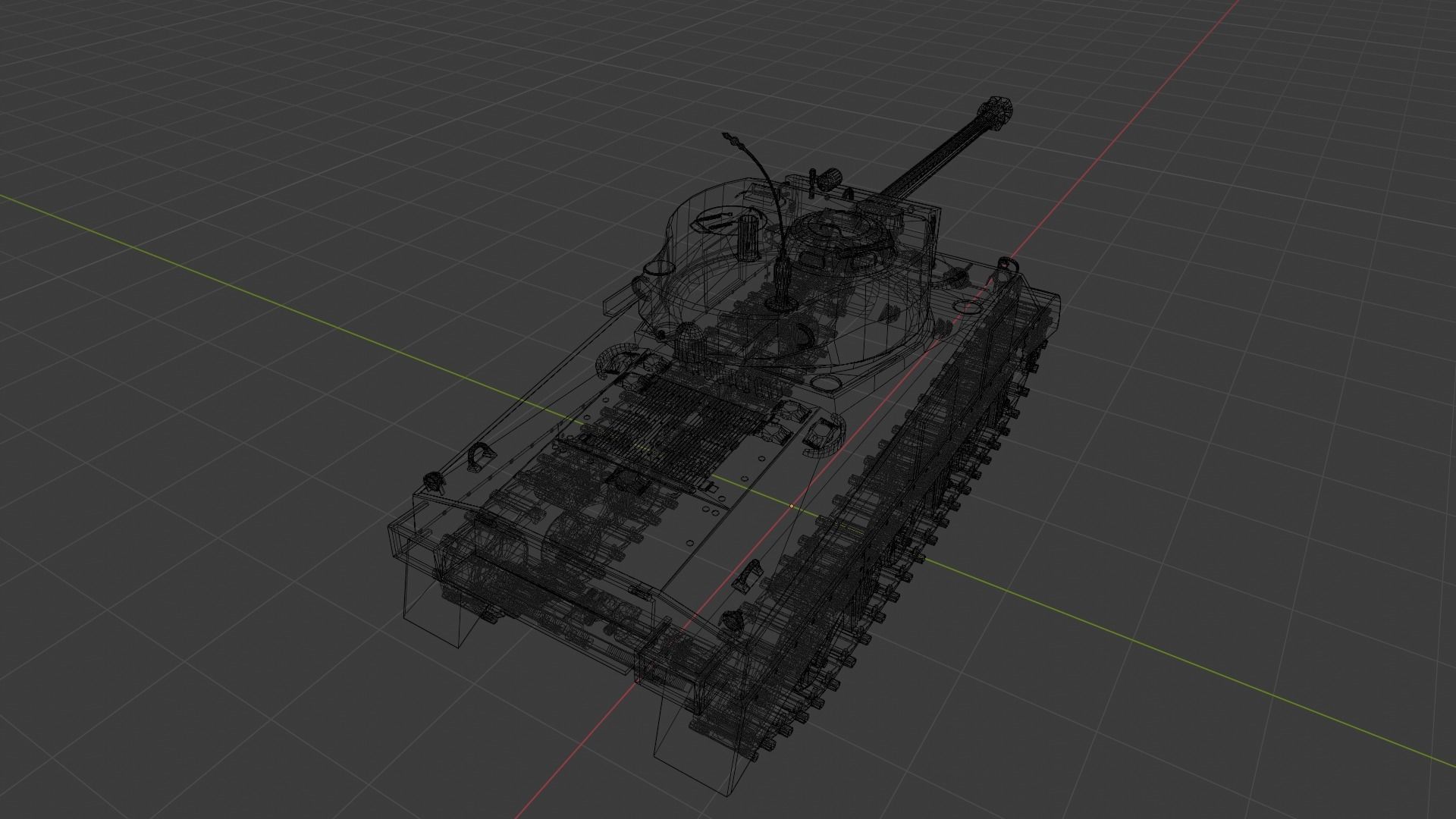 Sherman M4A2 76W Low-poly 3D model_1