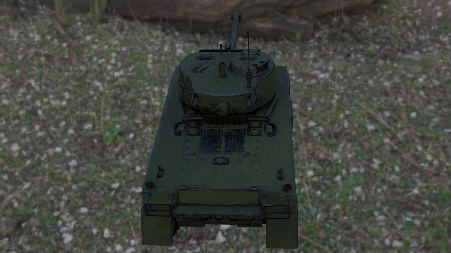 Sherman M4A2 76W Low-poly 3D model_4