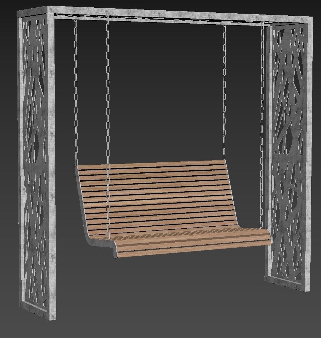 Swing set with canopy 3D model_16