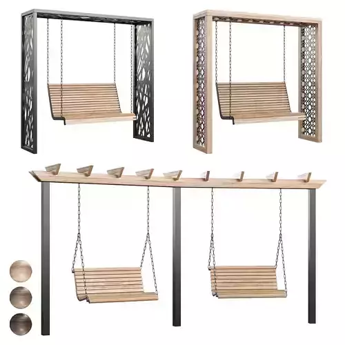 Swing set with canopy 3D model