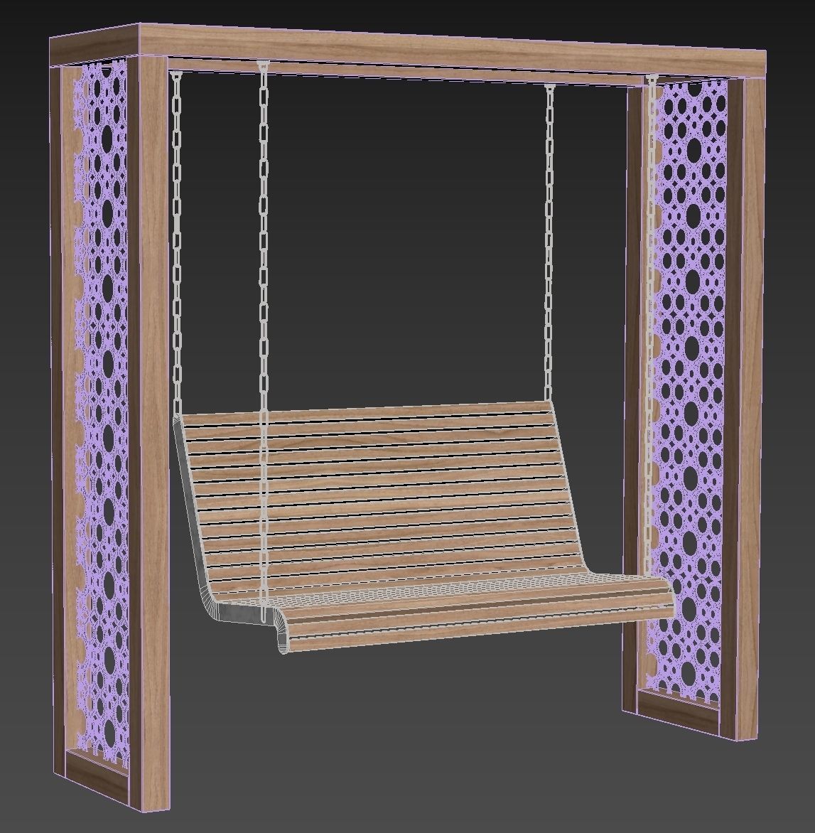 Swing set with canopy 3D model_23