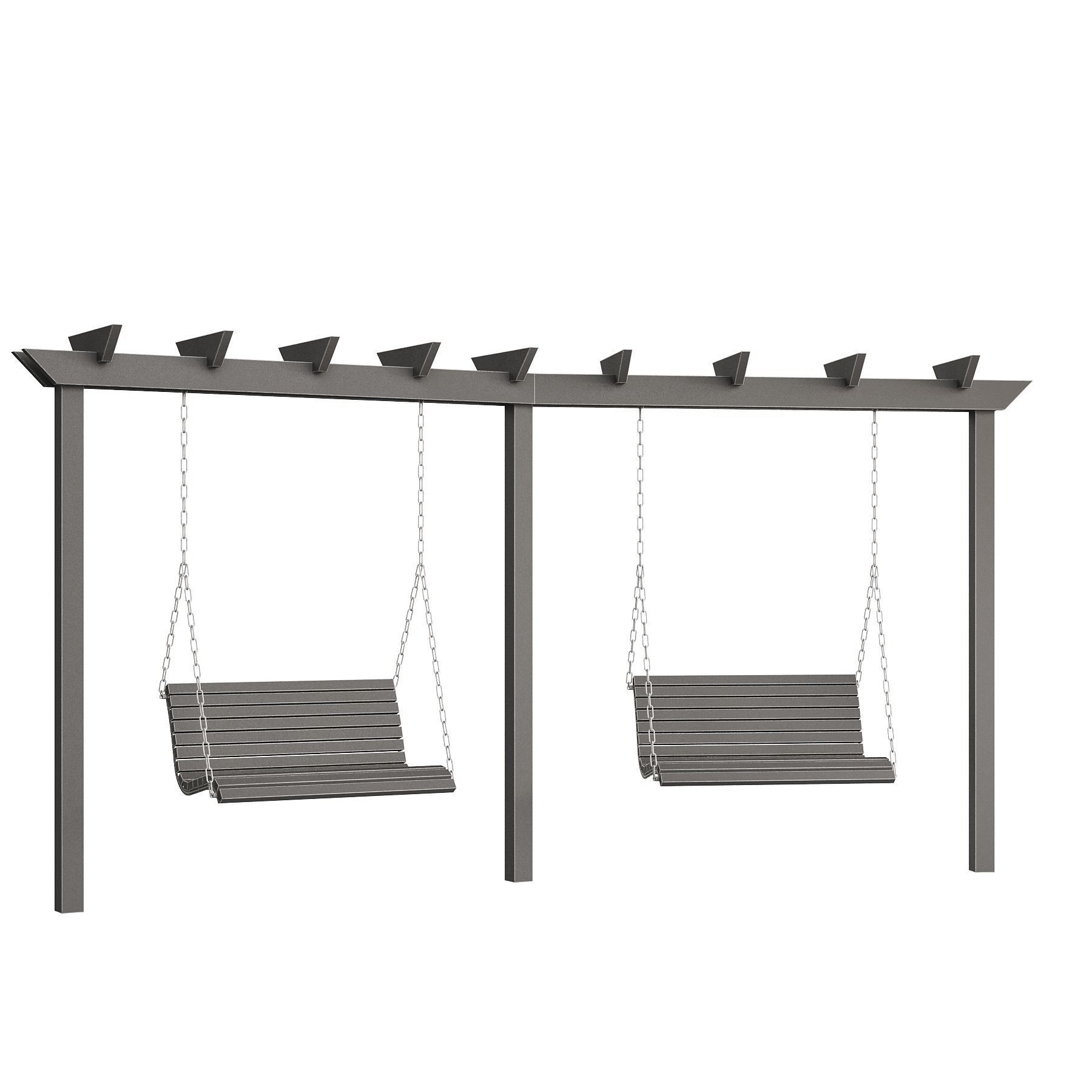 Swing set with canopy 3D model_7