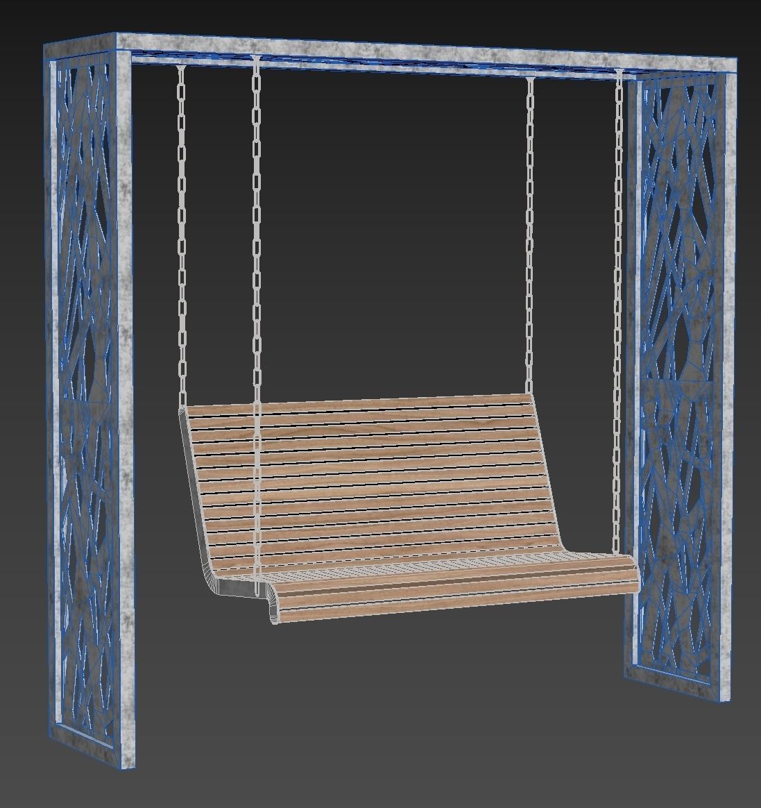 Swing set with canopy 3D model_11