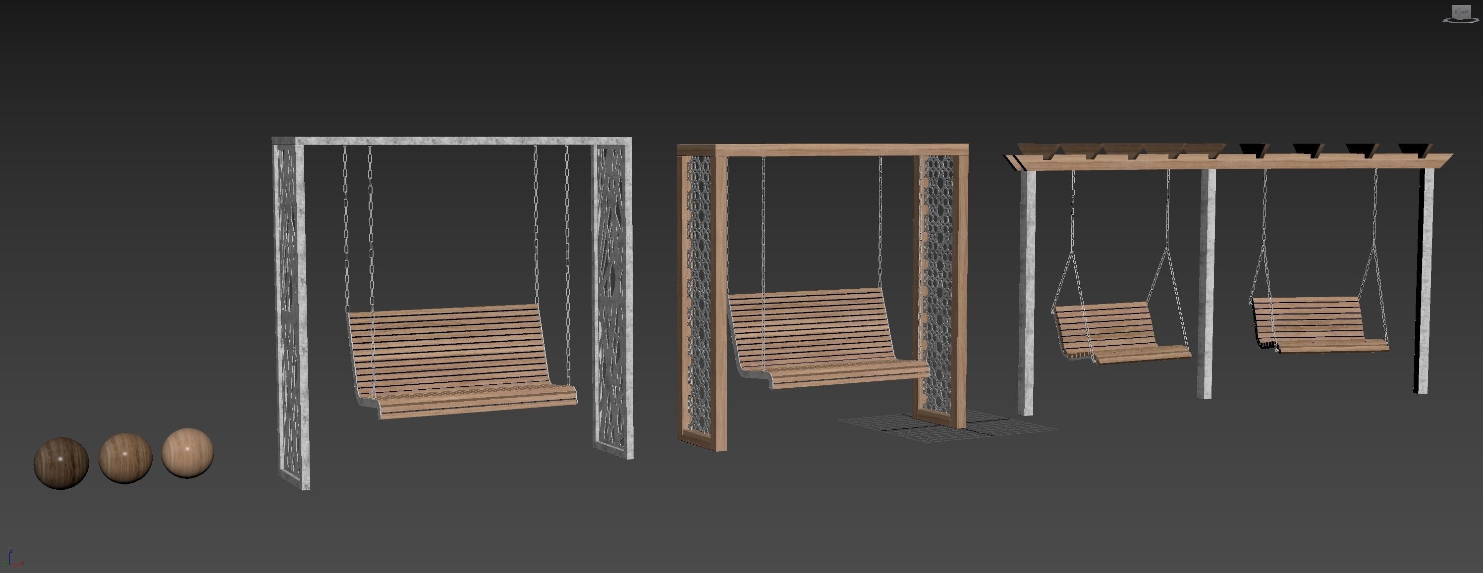 Swing set with canopy 3D model_10