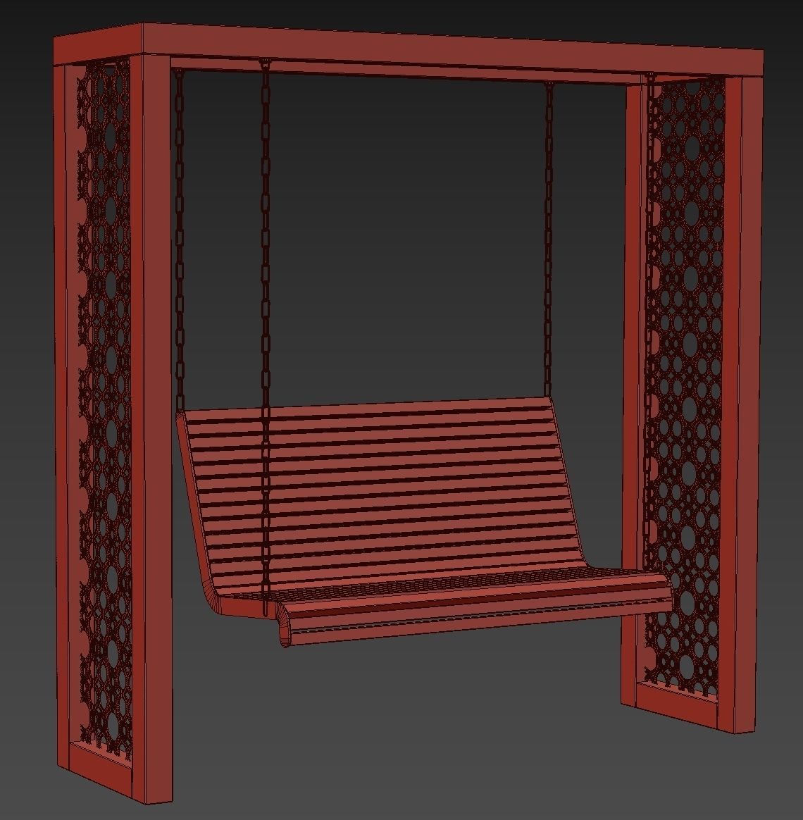Swing set with canopy 3D model_21