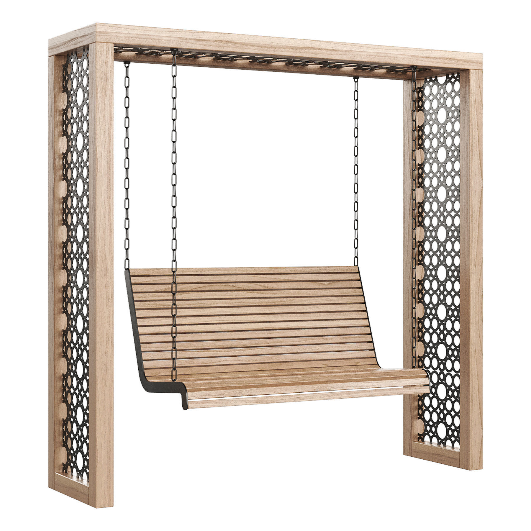 Swing set with canopy 3D model_2