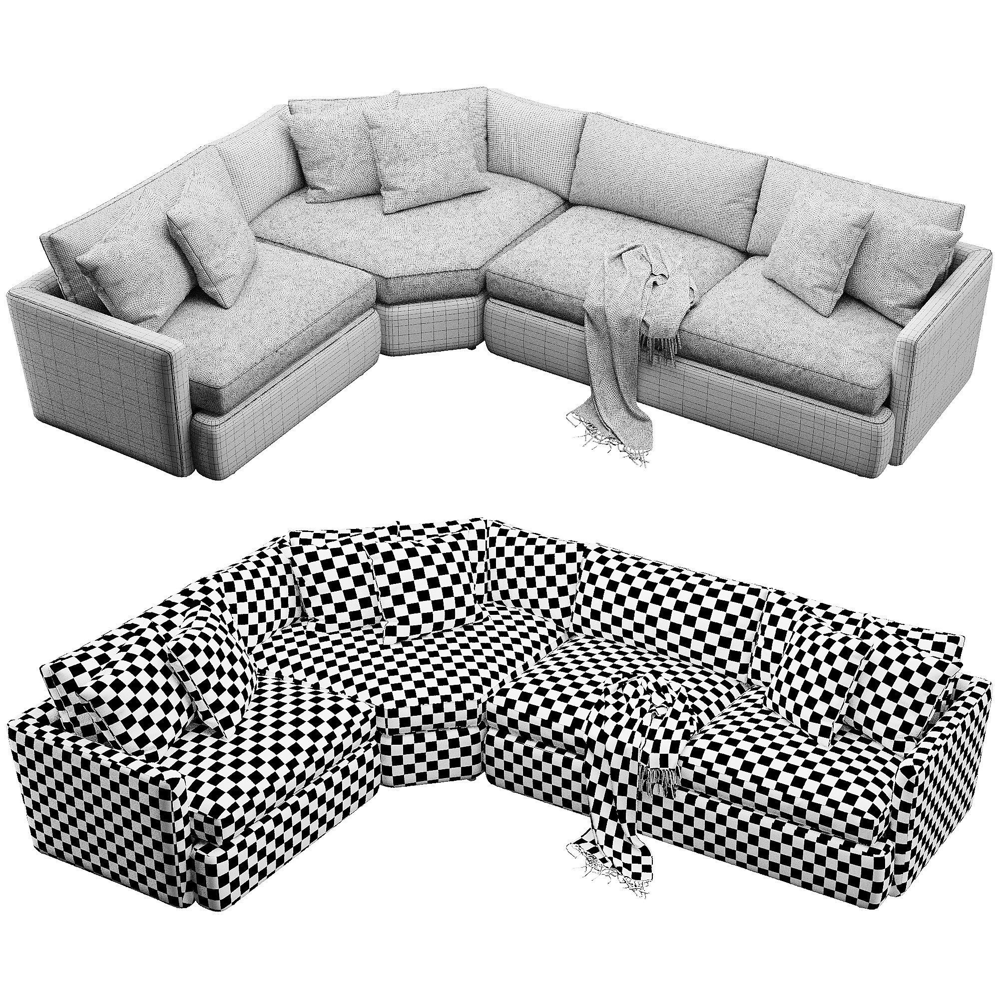 Crate and Barrel Lounge sofa 3D model_5