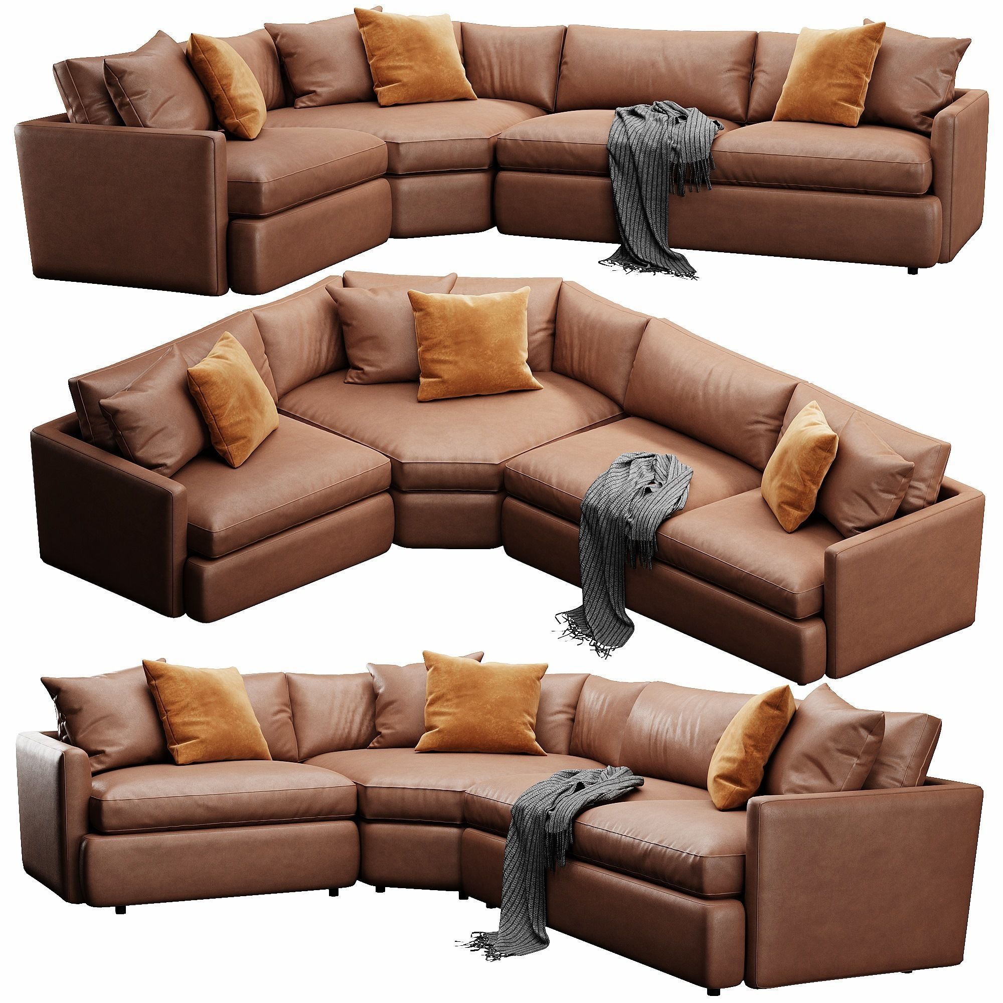 Crate and Barrel Lounge sofa 3D model_3