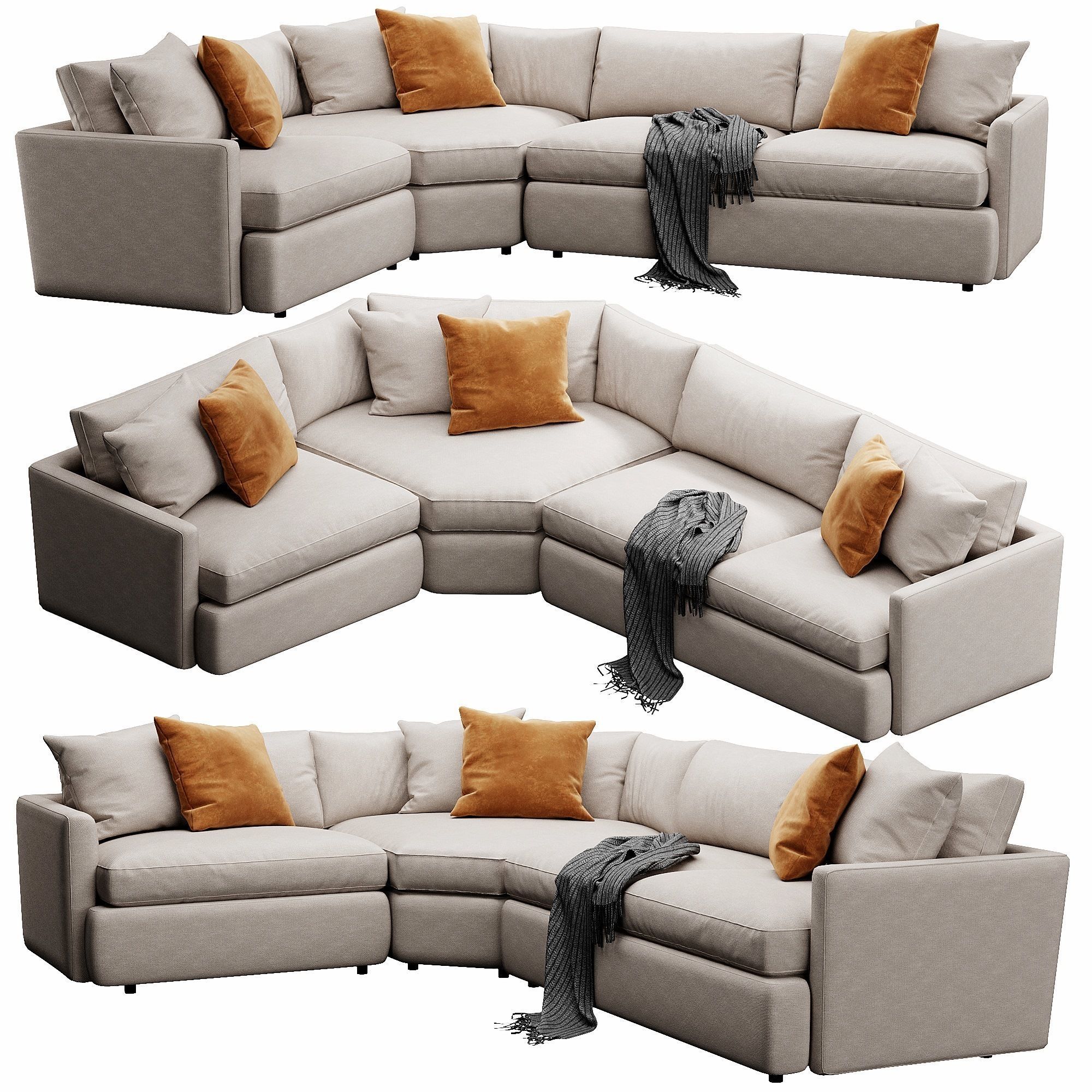 Crate and Barrel Lounge sofa 3D model_2