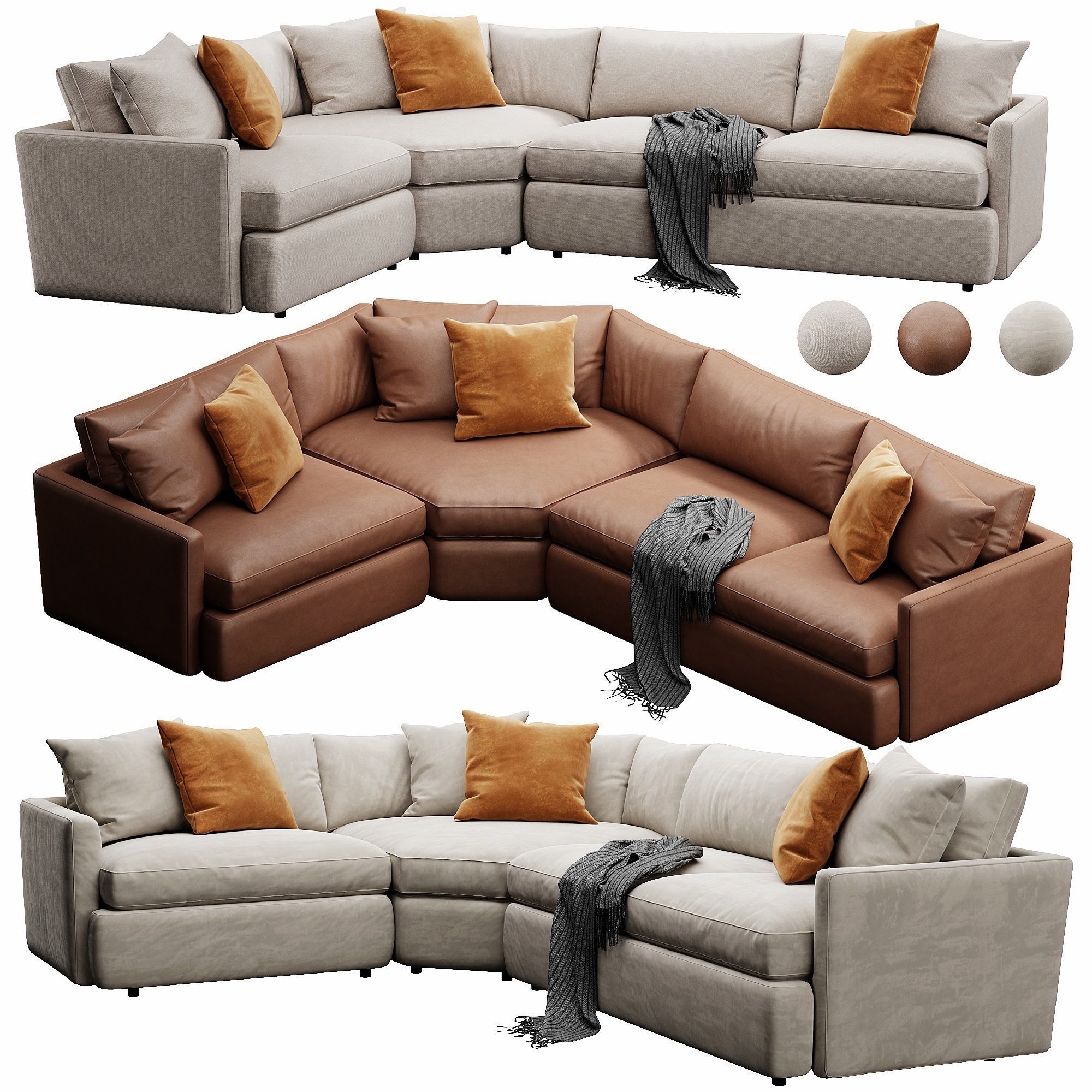 Crate and Barrel Lounge sofa 3D model_6