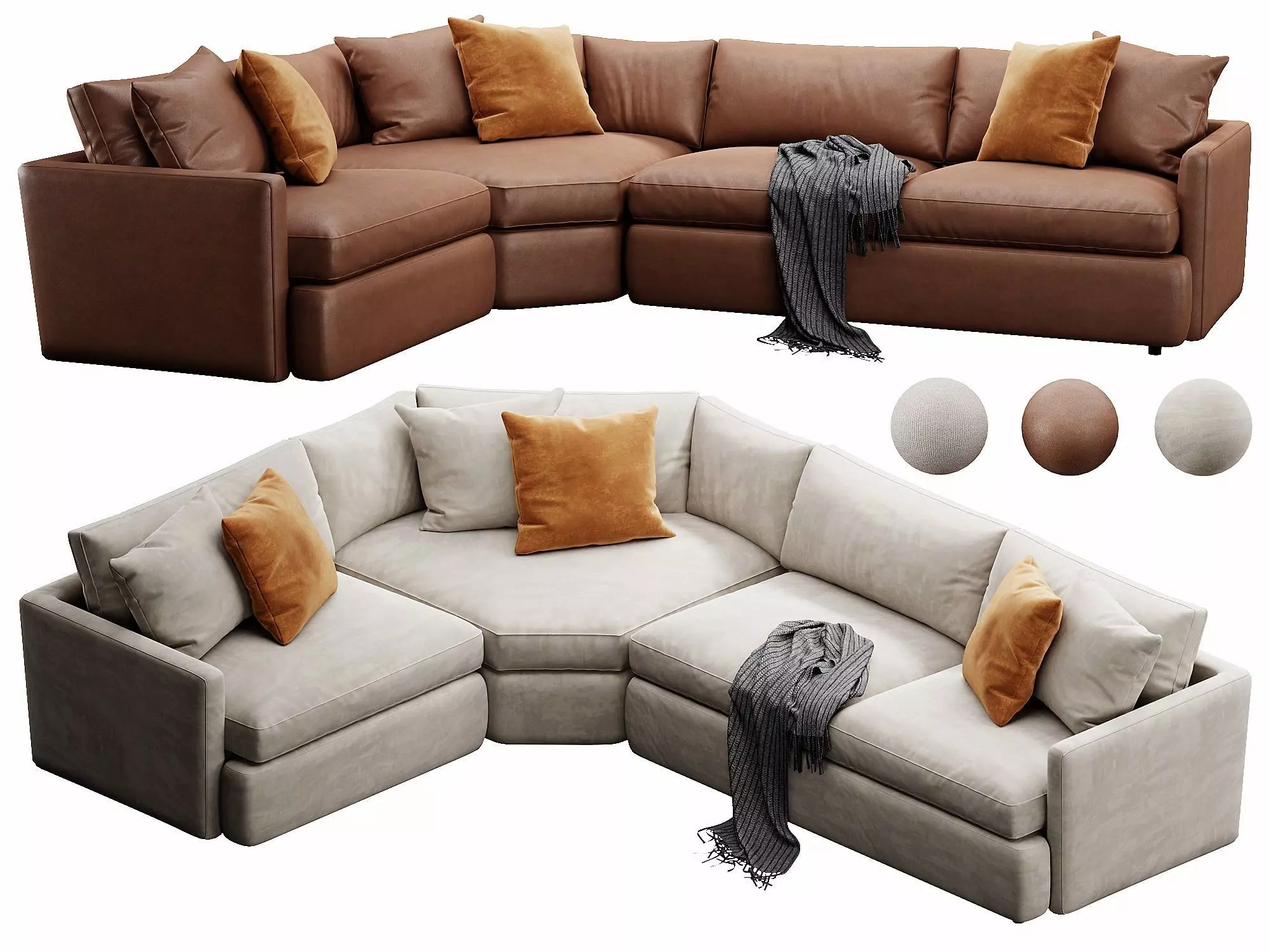 Crate and Barrel Lounge sofa 3D model_0
