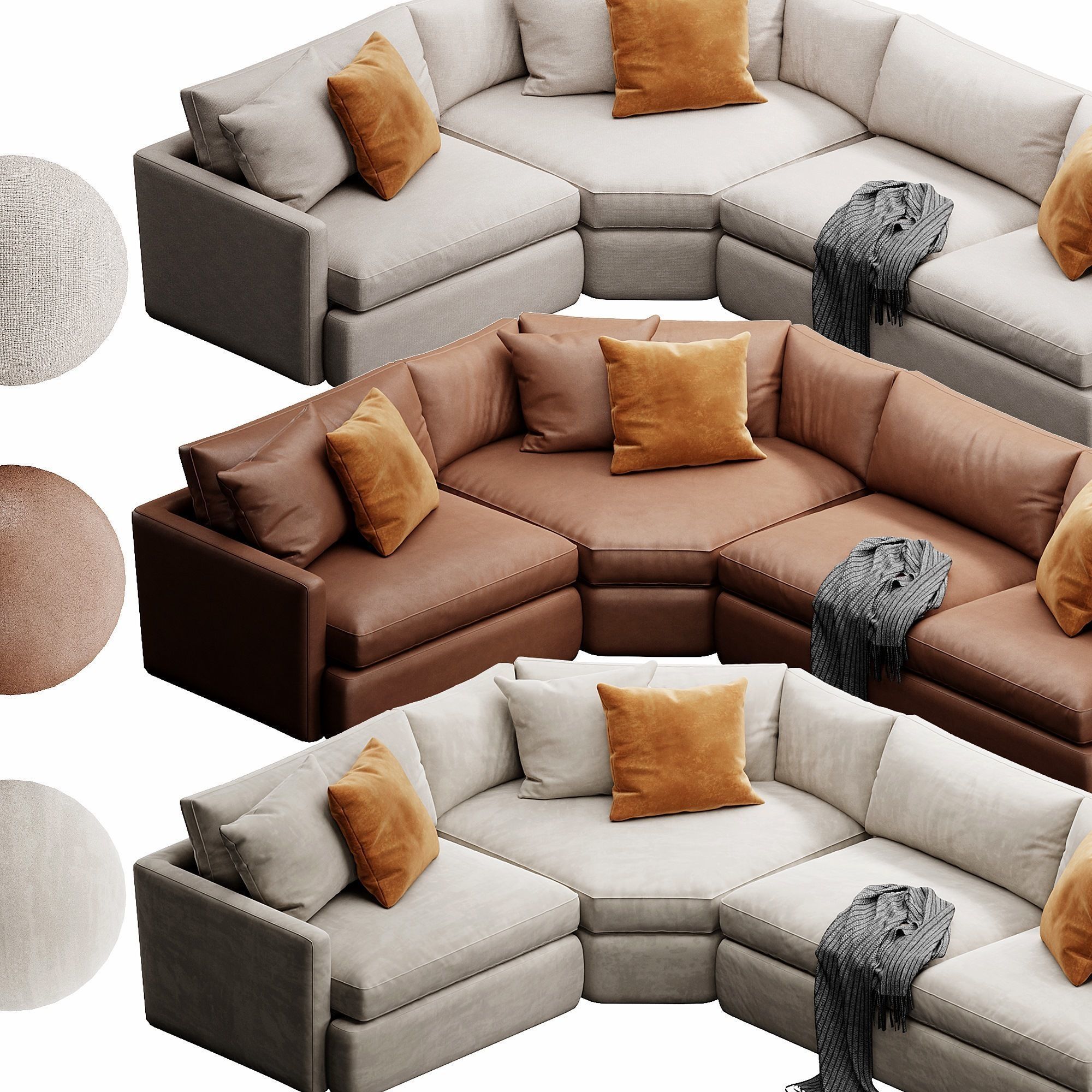 Crate and Barrel Lounge sofa 3D model_4