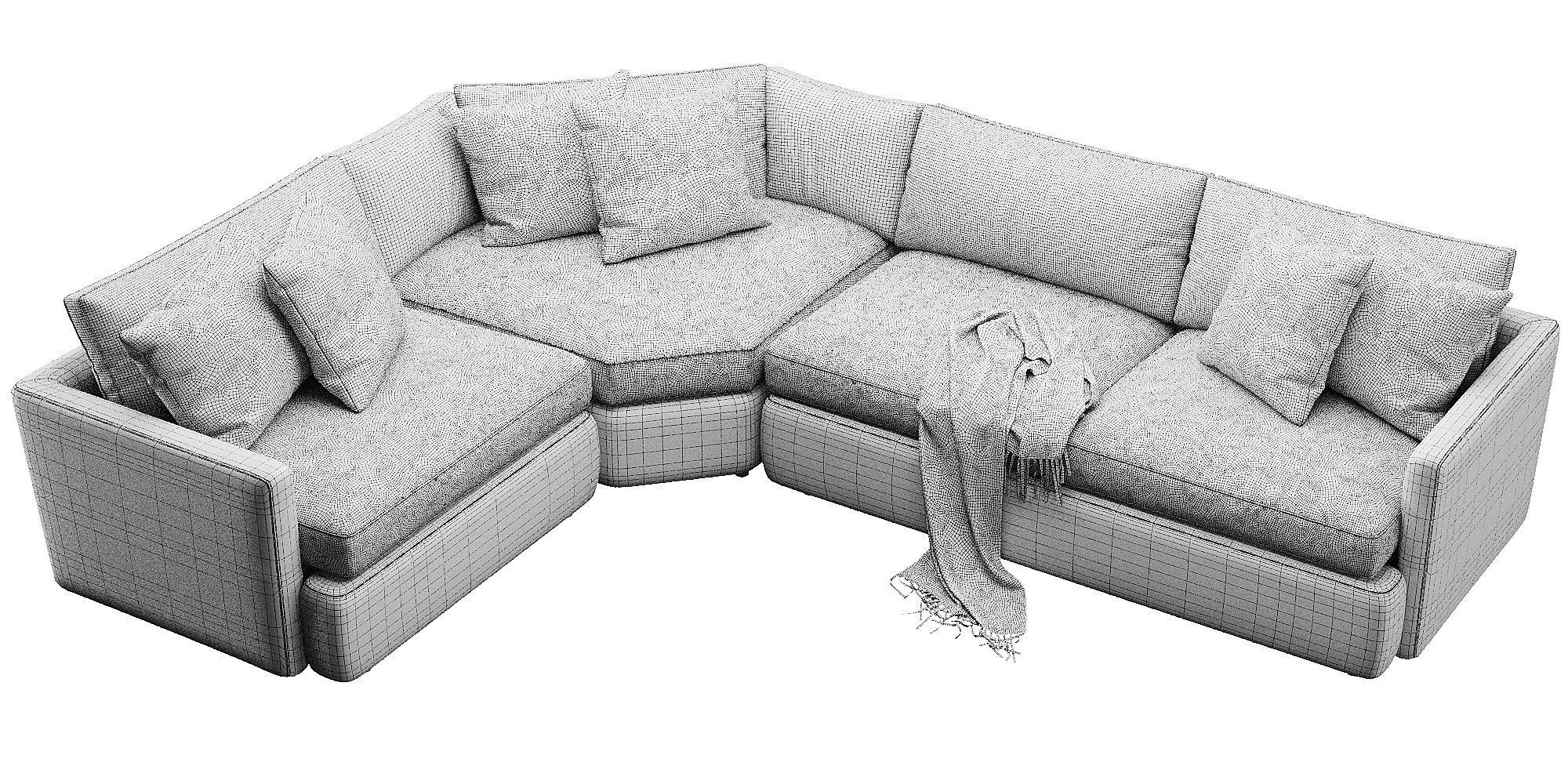 Crate and Barrel Lounge sofa 3D model_17