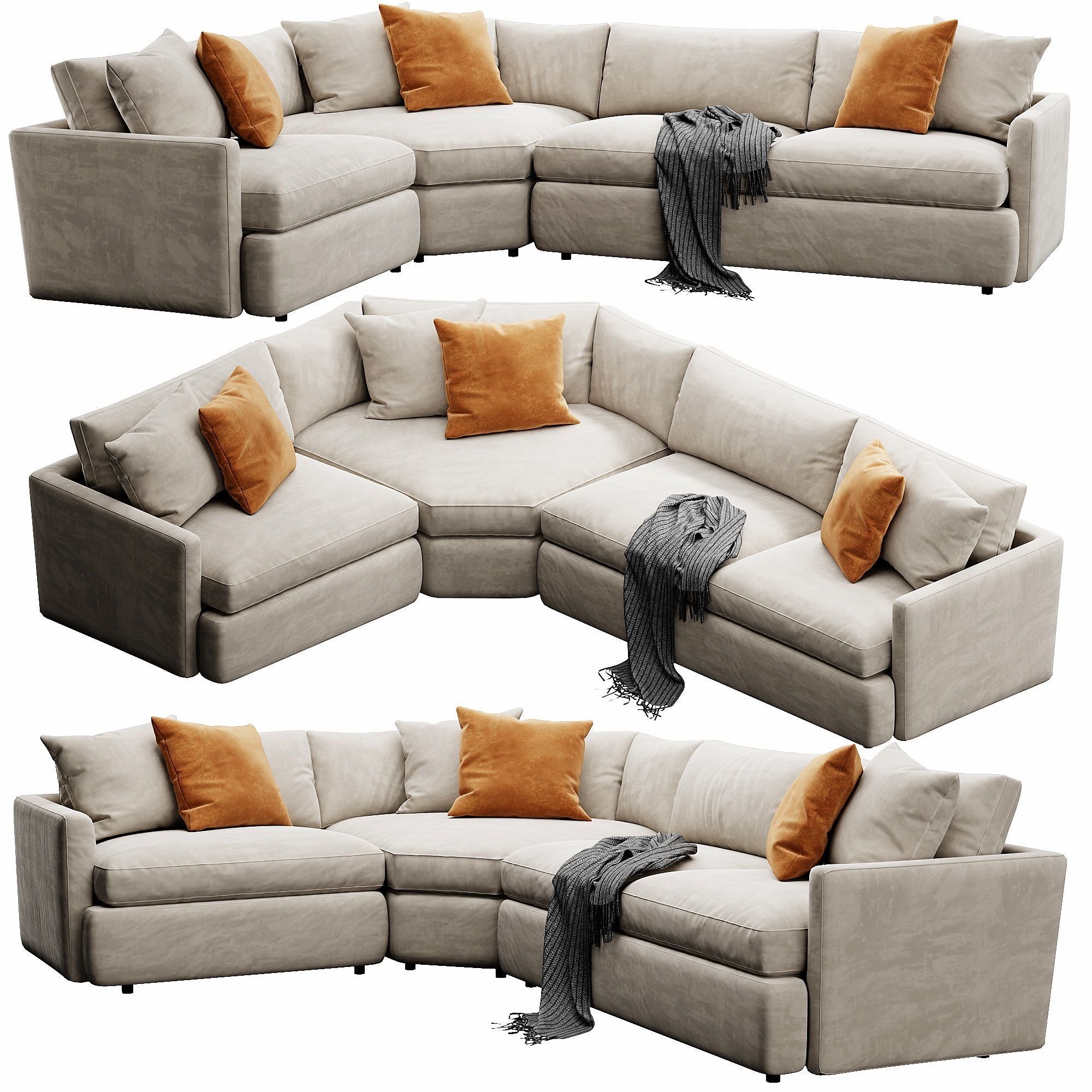 Crate and Barrel Lounge sofa 3D model_1