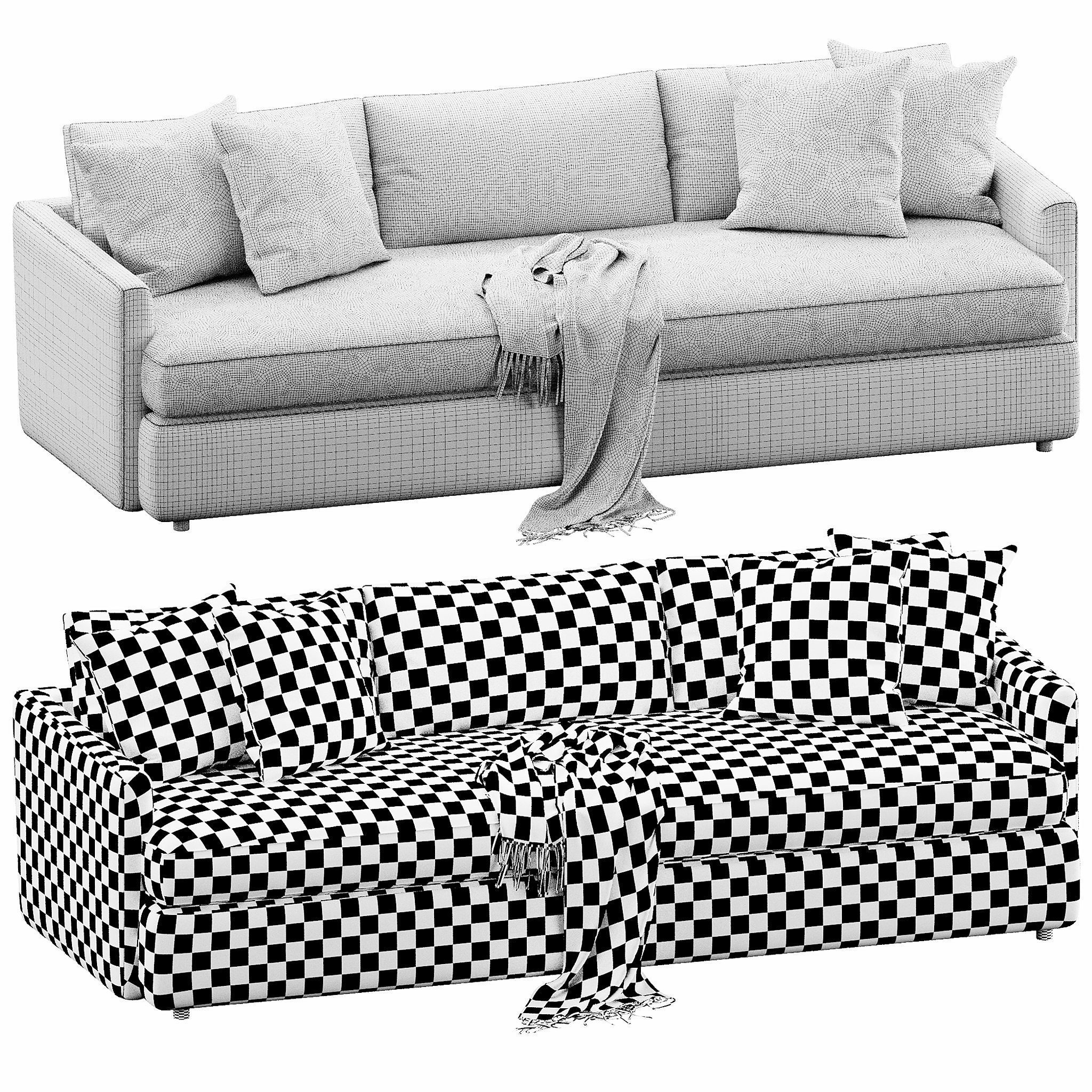 Crate and Barrel Lounge sofa 3D model_5