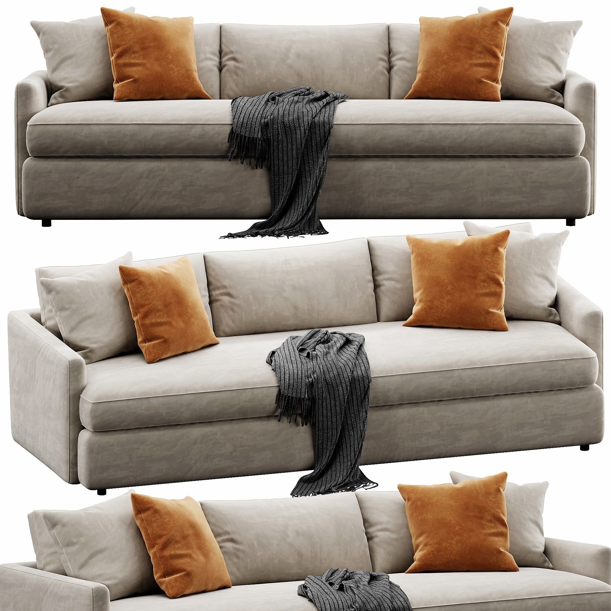 Crate and Barrel Lounge sofa 3D model_9