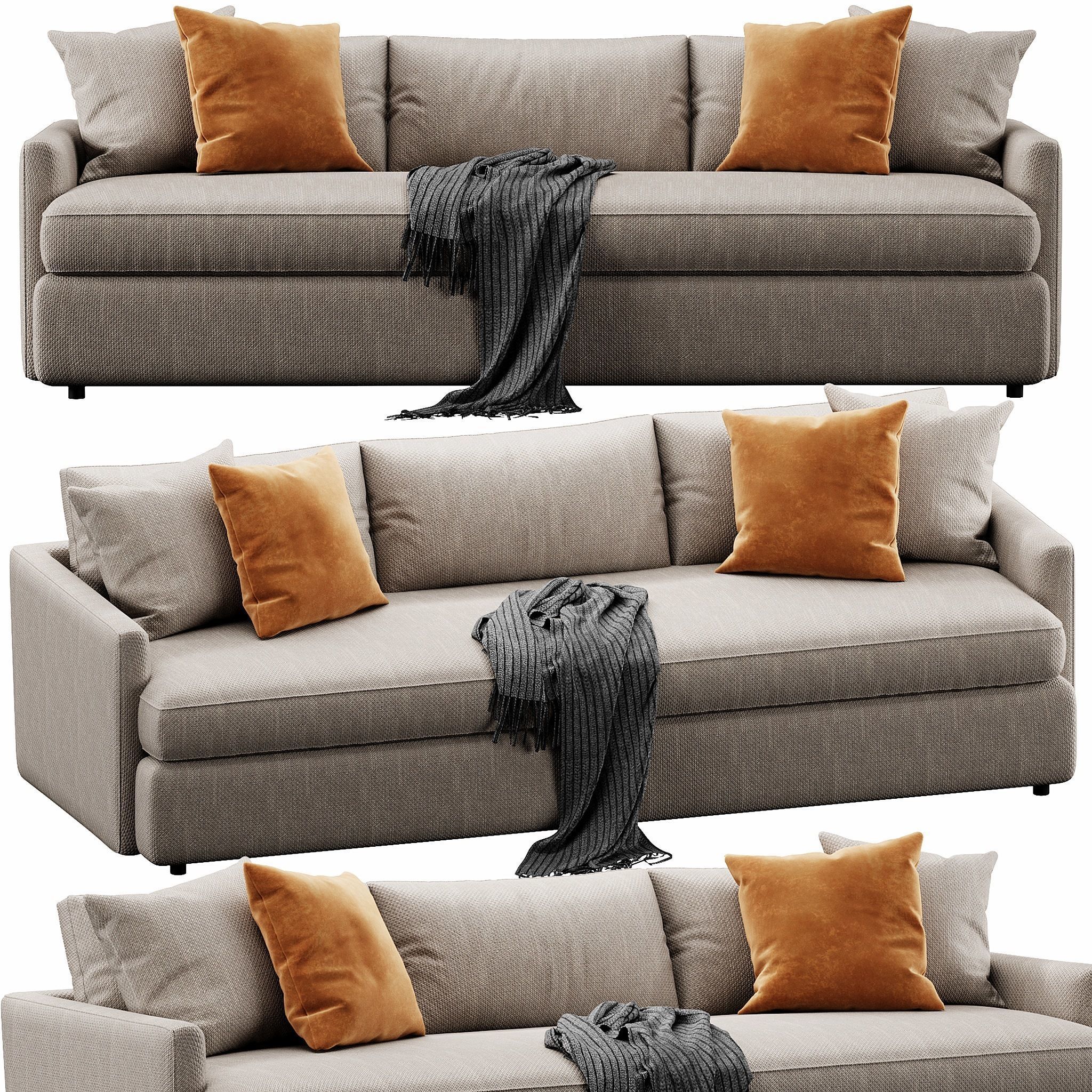 Crate and Barrel Lounge sofa 3D model_3