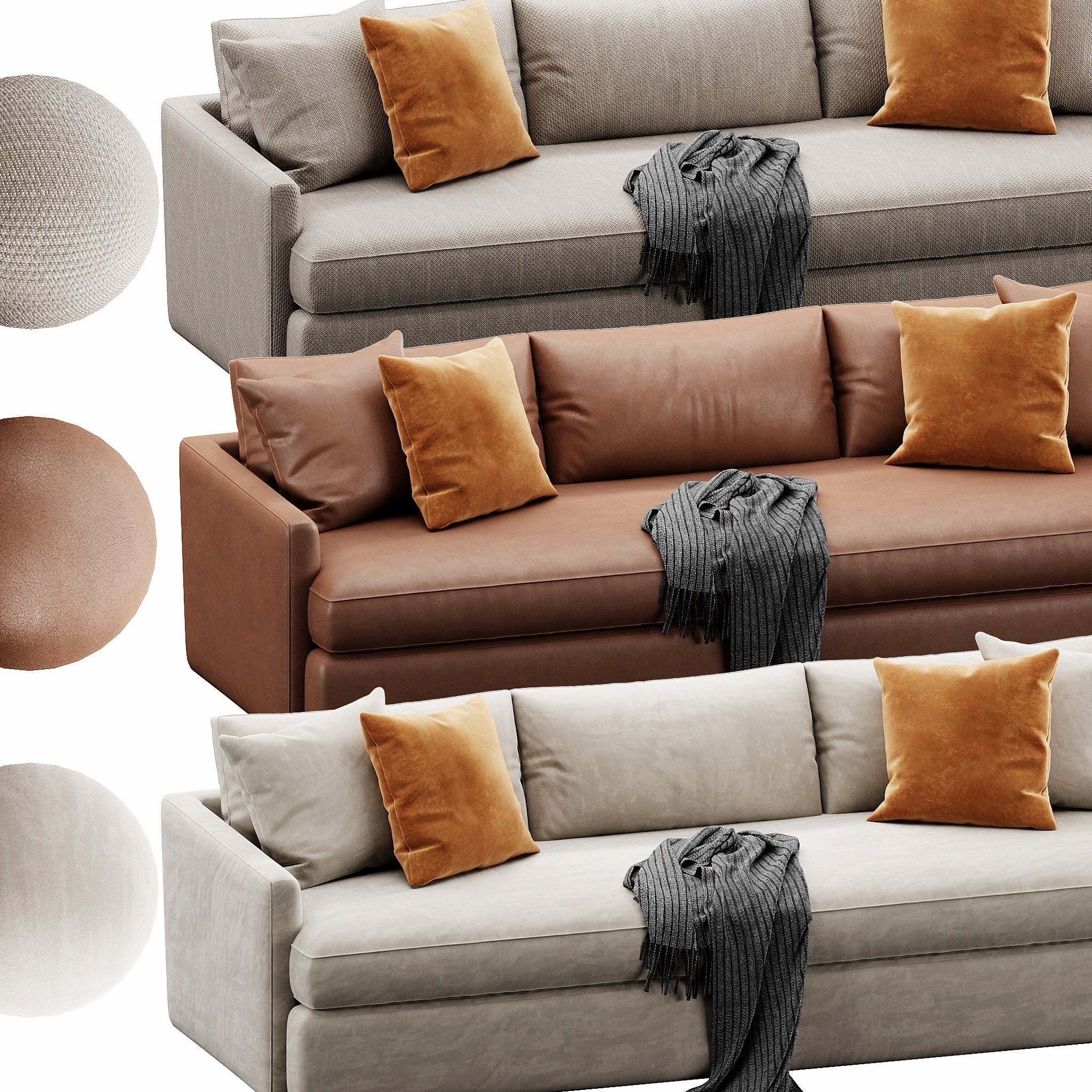 Crate and Barrel Lounge sofa 3D model_1