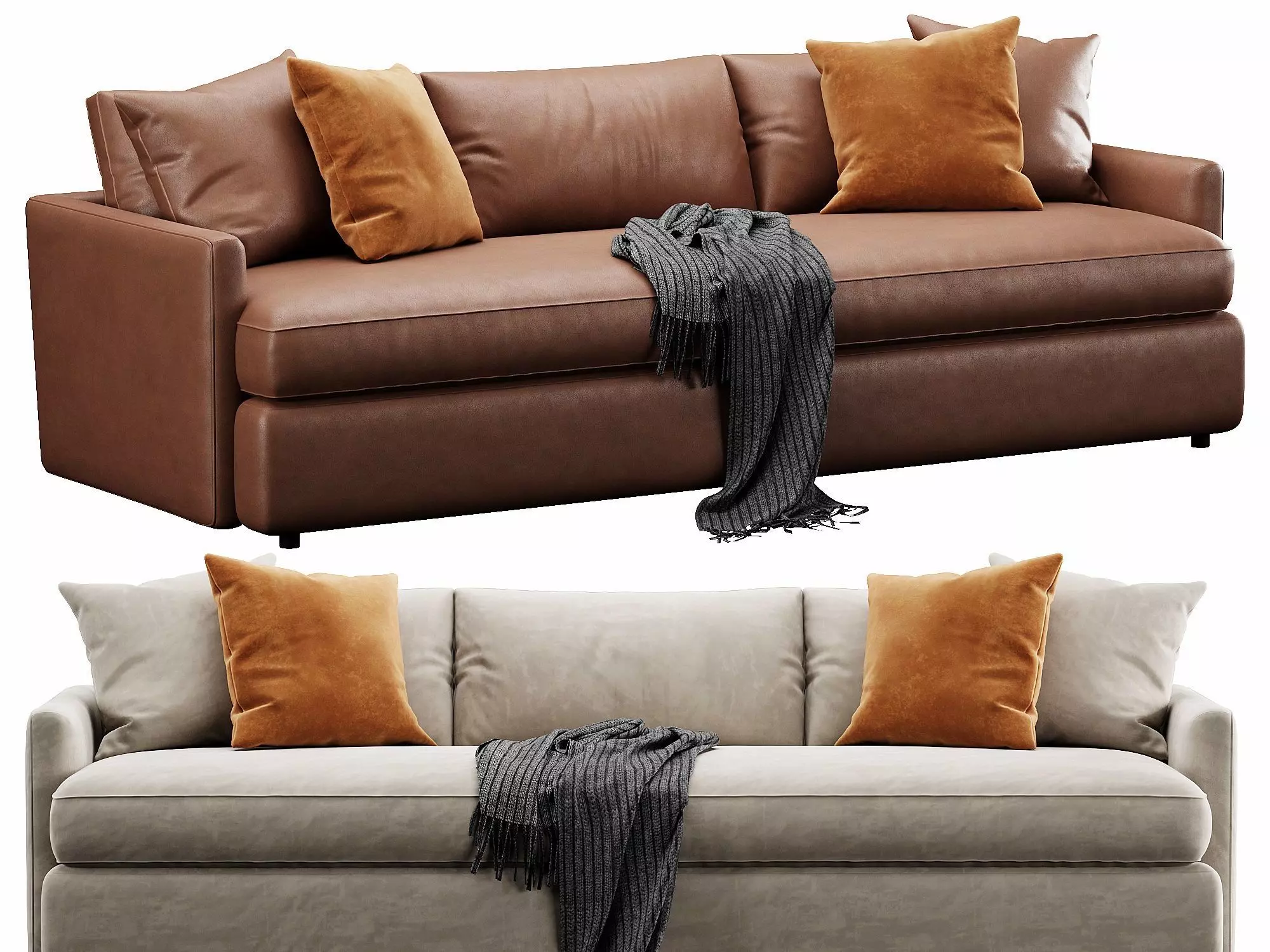 Crate and Barrel Lounge sofa 3D model_0