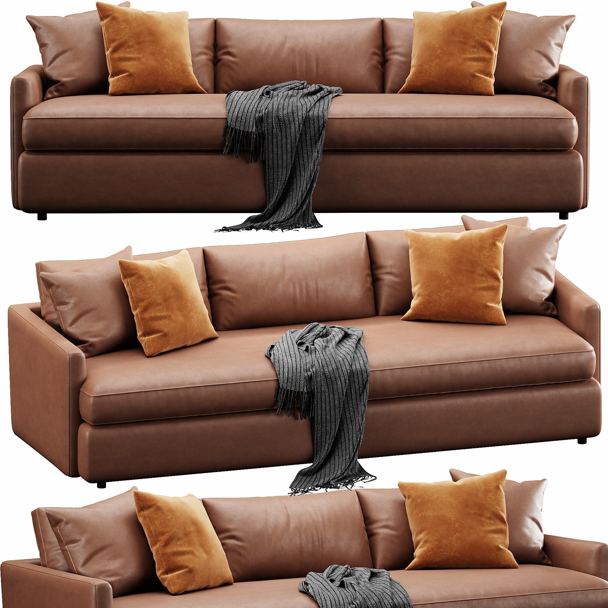 Crate and Barrel Lounge sofa 3D model_2