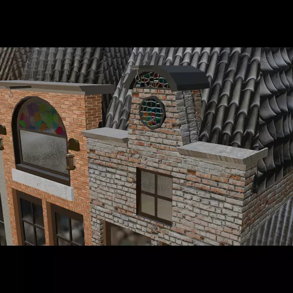 Row of Dutch Inspired Homes Free 3D model