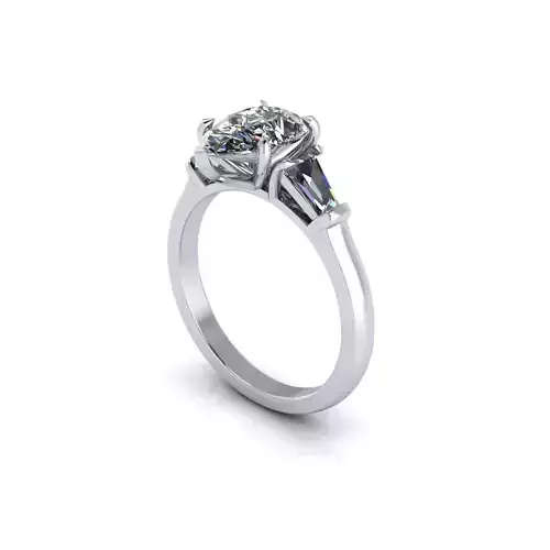 Three-stone Diamond Women Engagement Ring R161