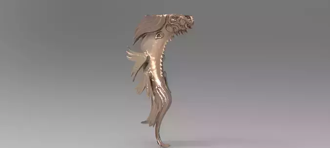 Sea serpent engraved stone