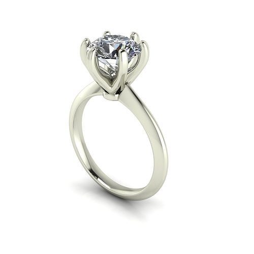 Solitaire Diamond Engagement Ring R116 3D print model